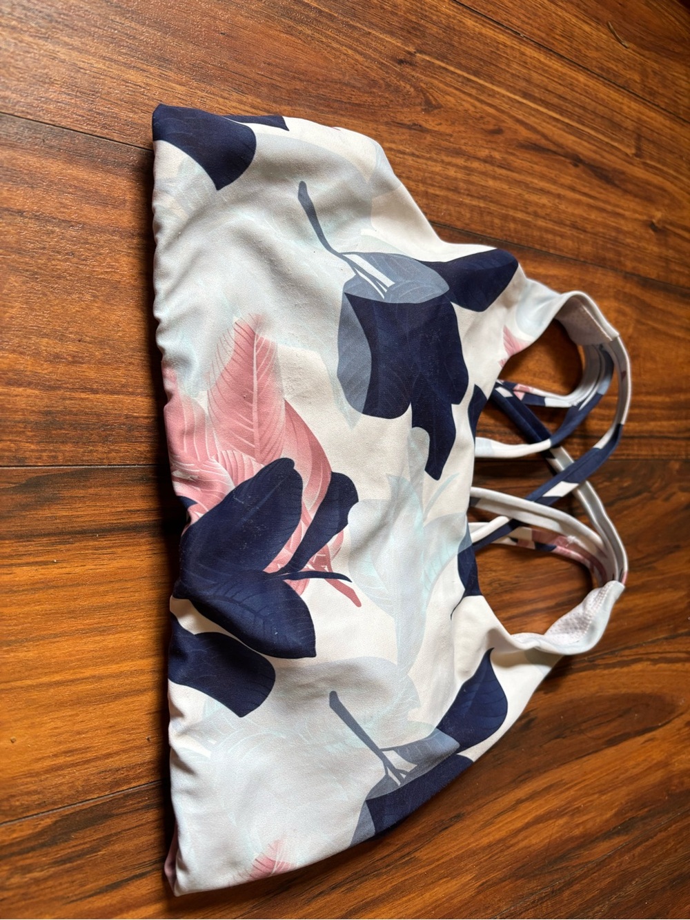 Senita Athletics Floral Tote - Navy, Pink & Cream